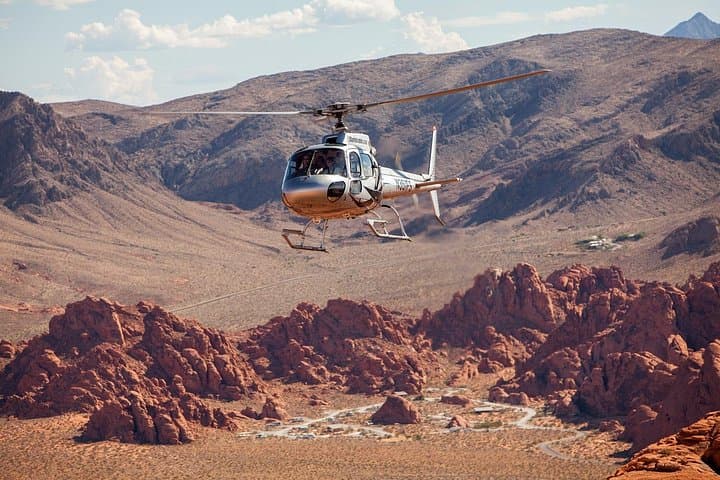 Preparing to land at the Valley of Fire
