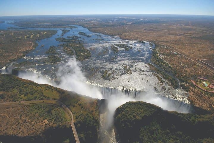 Helicopter Flight - View of the Victoria Falls and Zambezi River/National parks