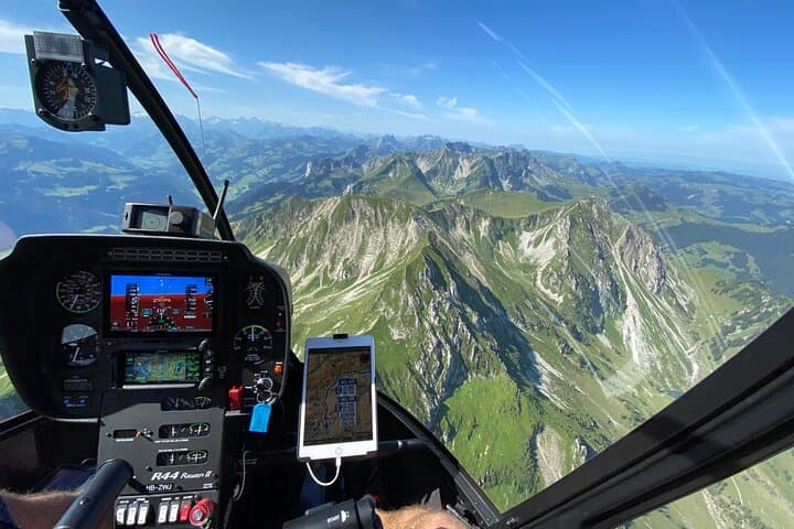 The view out of the cockpit is great over the mountains