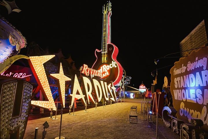 Las Vegas Night Flight by Helicopter with Neon Museum Admission