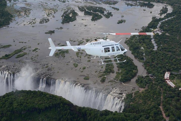 15 minutes scenic helicopter flight above Victoria Falls-Zimbabwe