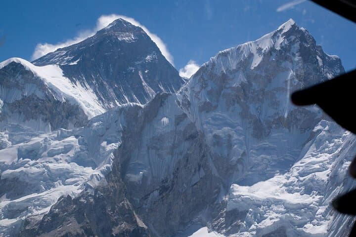 Close view of MT. Everest from the flight