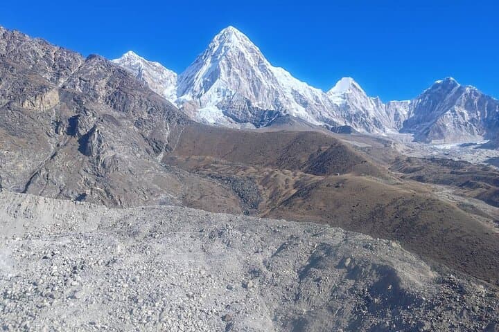 Khumbu Glacier view at from the helicopter.