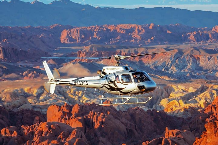 Grand Canyon helicopter flight and Sunset Valley of Fire