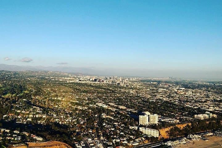 Discovery Helicopter Over Hollywood and Santa Monica Coastline
