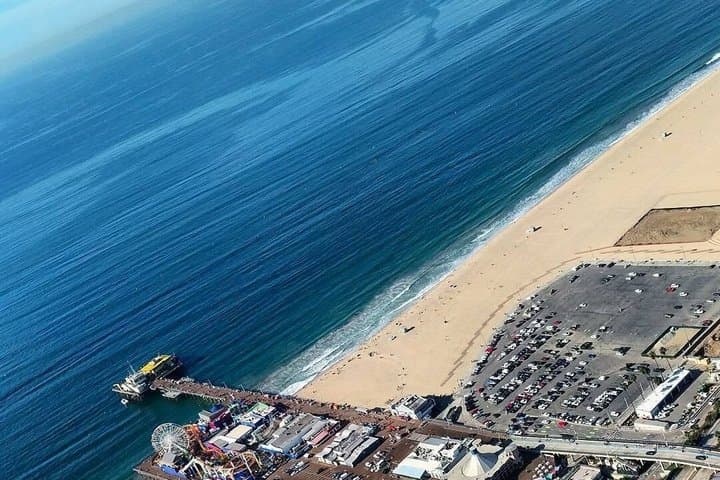Discovery Helicopter Over Hollywood and Santa Monica Coastline