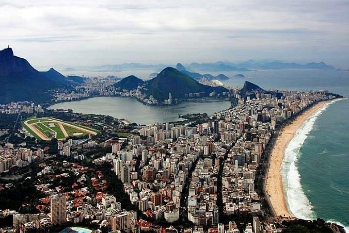 helicopter tour. view of leblon and ipanema beaches
