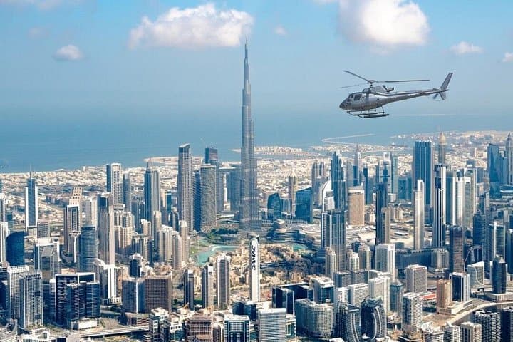 12 minute Helicopter Tour of Dubai with Private Two Way Transfer