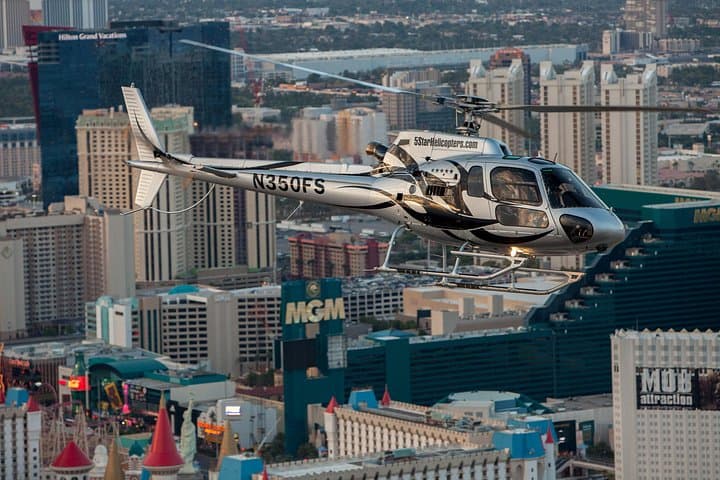 Take off from 5 Star VIP Heliport over Las Vegas
