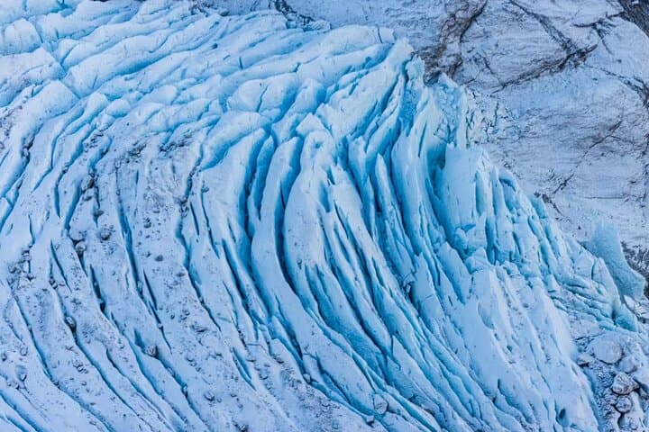 Get up close with blue glacial ice